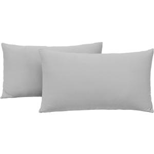 Jersey Knit Small Pillow Cases 2 Pack - Fit for 12x16, 12x20, 13x18 or 14x20 Sized Travel/Toddler Pillows, Ultra Soft Mini Envelope Microfiber Pillowcases Set of 2, Light Gray