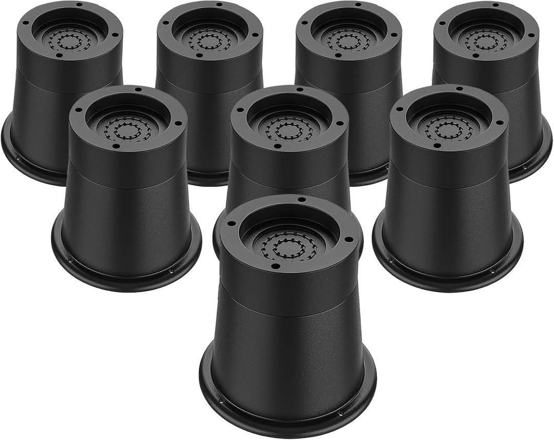 ANNKUT Round Bed Risers - 3 inch Heavy Duty, Elevation in Heights 2 or 3 Inch Circle Furniture Lifts for Chair, Table & Desk Legs (Pack of 8, Black)