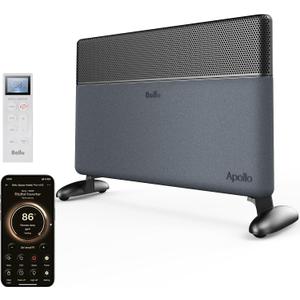Ballu Convection Panel Space Heater for Large Room,Smart Quiet Heater with Programmable Thermostat,WiFi App Control,Inverter Energy Efficient for Indoor Use,Works with Alexa, Black