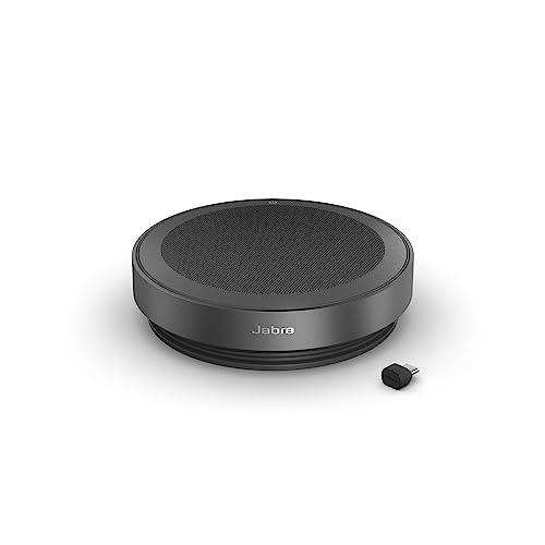 Jabra Speak2 75 SE (Second Edition) Wireless Bluetooth Speakerphone - 4 Noise-Cancelling Mics, 65mm Speakers - New Linking Feature - USB-C Dongle - Works with Zoom and Google Meet - Dark Grey
