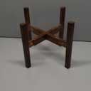 Natural Bamboo Plant Stand Indoor, Adjustable Plant Shelf Indoor Fits 8-12 Inch Pots, Mid Century Modern Decor to Refresh Your Space(Pot & Plant Not Included)