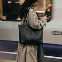 Women’s Leather Work Tote with 14" Laptop Sleeve, Large Business Handbag
