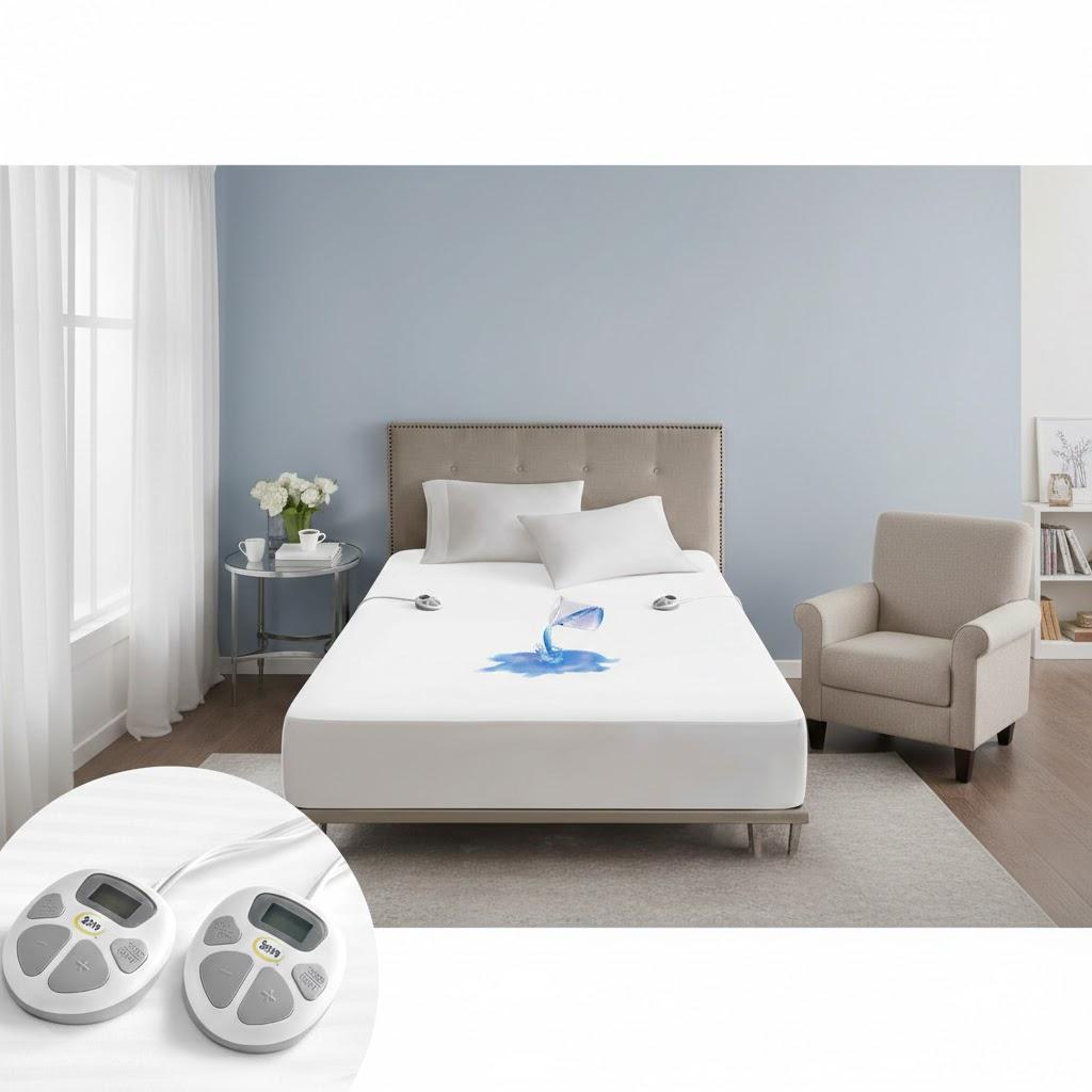 Serta Waterproof Heated Mattress Pad - Electric Bed Warmer with 10 Heat Settings, Auto Shut Off Timer, ETL Certified Electric Mattress Pad, Elastic Deep Pocket, Machine Washable, White Queen