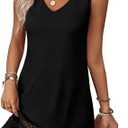 Summer Dresses for Women 2026 V Neck Sleeveless Lace Boho Dress Elegant Classy Spring Beach Vacation Outfits, Medium