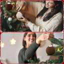 Soulchen 12 Pcs Neutral Christmas Crochet Ornaments 2.36" Boho Farmhouse Christmas Tree Hanging Balls Handmade Vintage Rustic Knitted Ornaments for Xmas Tree Holiday Decor(Beige, Khaki, Brown)