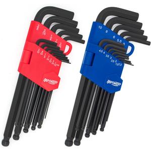 Allen Wrenches Set, 26pcs SAE and Metric Allen Key Set, Long Arm Ball End Hex Key Set Tools for Hex Head Socket Screws - 2 Sets