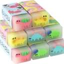 8 Pcs Cute Erasers for Kids Bulk, Dinosaur Style Pencil Eraser Large, Novelty Animal Erasers Desk Pets, Classroom Homework Rewards Games Prizes School Office Art Supplies