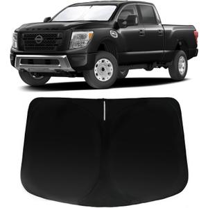 Windshield Sun Shade for Nissan Titan 2020-2024, Car Front Window Sunshade with 240T Sun Visor Protector Blocks UV Rays Heat Sun Shield Accessories