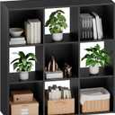 Sweetcrispy 9 Cube Storage Organizer - Open Cube Bookshelf with 5 Removable Back Panels, Display Storage Bookcase for Living Room, Bedroom, Entrance Hall, Home Office，36" L×11.6" W×36" H, Black
