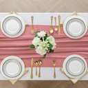 2 Pack 10 Ft Chiffon Table Runner Blush Pink Gauze Long Table Runners 27x120 Inches Sheer Tulle Table Runner for Rustic Wedding Reception Bridal Shower Decorations Birthday Party