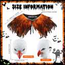 Newcotte 2 Pcs Eagle Costume Halloween Eagle Mask Wings Set Birds Animal Mask Feather Cape Wings Shawl Birds Cosplay Outfits for Men Women Teen Halloween Masquerade Carnival Fun Cosplay Party Props