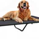 Veehoo Cooling Elevated Dog Bed, Portable Raised Pet Cot with Washable & Breathable Mesh, No-Slip Feet Durable Dog Cots Bed for Indoor & Outdoor Use, X Large, CWC1803-XL (Black)