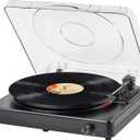 Record Player 3-Speed Bluetooth Turntable Vintage Vinyl Player with Stereo Speakers Belt Driven LP for Entertainment & Home Decoration, Black