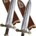 Quescu 2Set Sword Toys,Plastic Roman Sword with Sheath,Medieval Warrior Costume Accessories for Halloween Cosplay LARP,Props