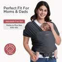 Momcozy Baby Wrap Carrier, Easy to Wear Infant Carrier Slings, Lightweight Hands Free Baby Sling, Adjustable Baby Carriers for Newborn to Toddler 8-35 lbs, Deep Grey