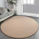 Ultra Soft Round Area Rugs for Living Room Bedroom, 5x5 Feet Beige Thickened Memory Foam Modern Indoor Circle Carpets, Non-Slip Comfy Circular Rug for Boys Girls Nursery Room Home Decor