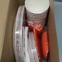 JOYIN 175 PCS Thanksgiving Disposable Paper Plates, Paper Gold Disposable Dinnerware Set, Thanksgiving Party Fall Harvest, Party Supplies, Plates and Napkins Sets (25 Guests)