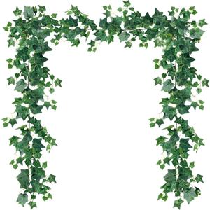 Sggvecsy 3 Pcs Artificial Ivy Vines Kit 6.4Ft Odorless Silk Ivy Garland with Green Leaves Fake Hanging Plants Artificial Greenery Decor for Wedding Home Wall Party Indoor Outdoor Decoration