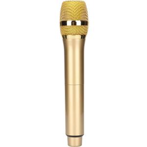 GOWENIC Microphone,Metal Dual Professional UHF Cordless Dynamic Mic Handheld Microphone System, for Home Karaoke, Meeting, Party, Church, DJ, Wedding(Gold)