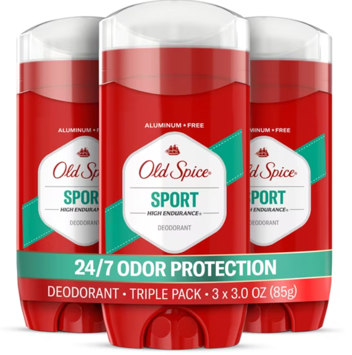 Old Spice Deodorant for Men, Aluminum Free, Sport, 24/7 Odor Protection, 3.0 oz, 3-Pack