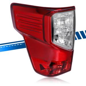 Tail Light Assembly Compatible with Nissan Titan 2017-2023 / Titan XD 2016-2023, Halogen Type Rear Lamp with Bulbs Replacement for 26555-EZ23D NI2801212, Red+Clear Lens, Left Driver Side