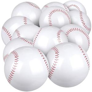 durony 12 Pieces Baseball Beach Ball 11 Inch Inflatable Baseball Bouncing Sports Ball Bouncy Toy Favors for Birthday Party Summer Beach Pool Games Decorations
