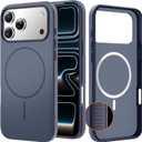 Magnetic for iPhone 17 Pro Max Case, Premium Silicone [Anti-Slip][Metallic Buttons][Strong Magnets] 3.0mm Thicken Shockproof Protective Phone Case for iPhone 17 ProMax 6.9 inch, Lake Blue