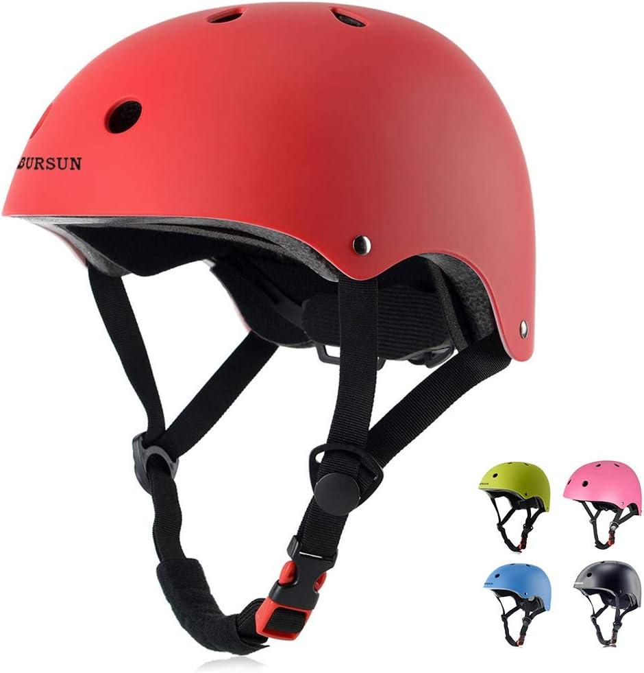 BURSUN Kids Bike Helmet Ventilation & Adjustable Toddler Helmet for Ages 2-14 Kids Boys Girls Multi-Sport Helmet for Skateboard Roller Skateing Bicycle Scooter Blance Bike, Size: Small: 18.9"-21.3" / 2-8 years