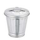 aoukoslt Silver Mini Galvanized Can with Lid, Metal Buckets with Lids, Wastebasket  Can, Metal Rubbish Bin, Tabletop Can, Flower Pot Pen Holde , Waste Receptacles and Liners