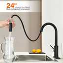 RULIA Kitchen Faucet, Kitchen Sink Faucet, Sink Faucet, Pull-Down Kitchen Faucets, Bar Kitchen Faucet, Matte Black, Metal Spray Head, RB1031