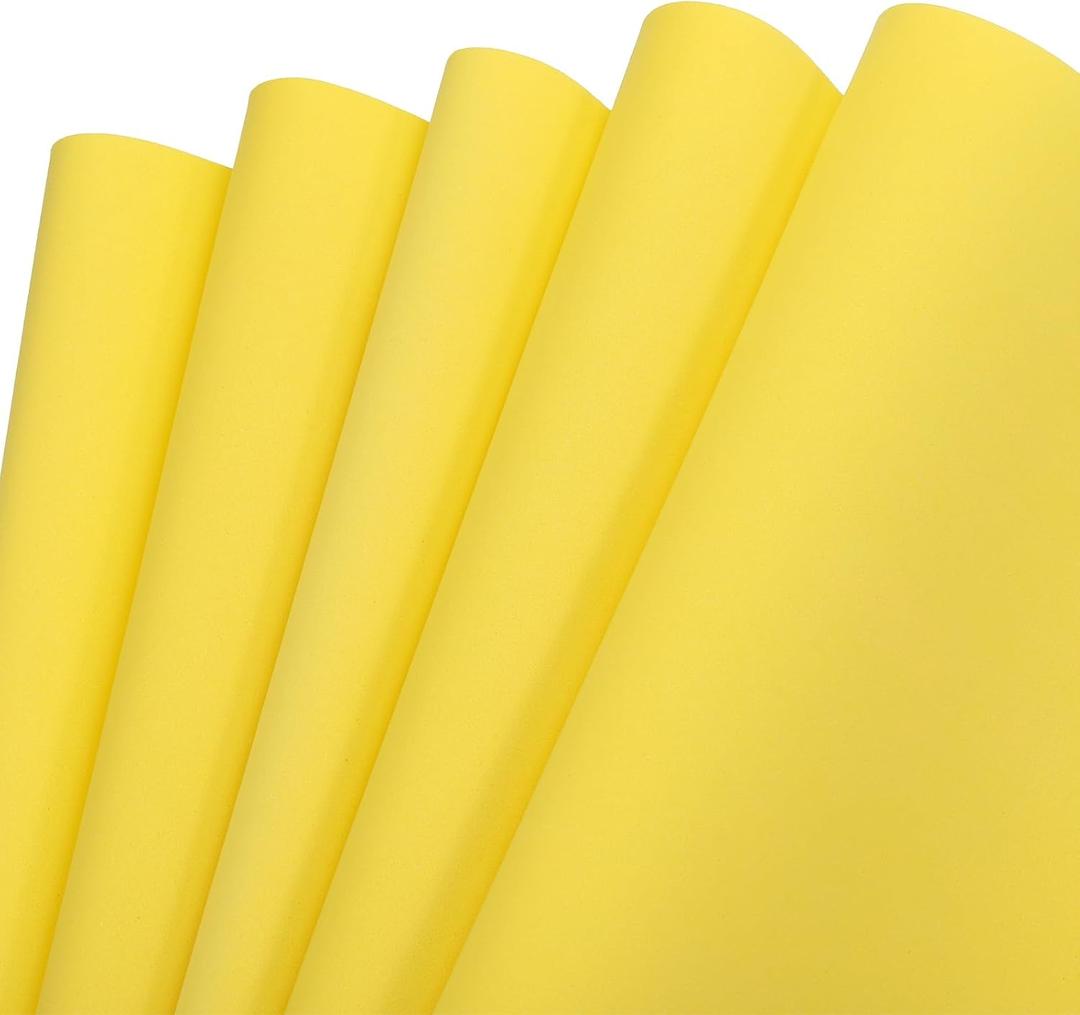 MECCANIXITY EVA Foam Sheets Lemon Yellow 19.7 Inch x 35.4 Inch 1mm Thick Crafts Foam Sheets for Costumes, Arts and Crafts Projects Pack of 5