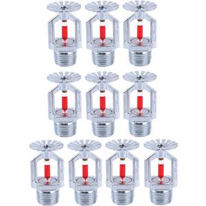 10 Pcs Fire Sprinkler Head - Copper Chrome, 1/2 NPT 155(68C) Pendent Type Spray, K80 Fast Response Automatic Fire Sprinkler System for Residential, Factory, Mall, Warehouse Building