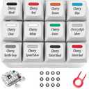 Cherry MX Switch Tester 12-Key Mechanical Keyboard Sampler Switch Testing Tool with Keycap Puller and 24 O Rings, 40A-L & 40A-R (Printed PBT Keycap)