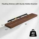WOPITUES Long Floating Shelves 48", 3 Pcs Wall Shelves, Invisible Brackets, 48in