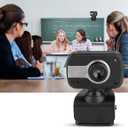 Webcam with Microphone, 640 x 480/0.3Mp USB Camera with Clamp Mount Support 360 Rotation and 30 Vertical Adjustment Suitable for Desktop PC Laptop