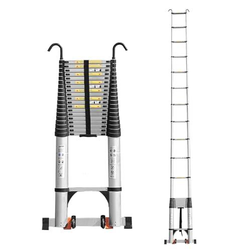 JADDUO Telescoping Ladder,29.5 FT Extension Ladder,Aluminum Lightweight Telescopic Ladder with 2 Triangle Stabilizers, Telescoping Attic Ladders RV Ladders for Travel