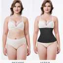 Nebility 2 Pack Waist Trainer for Women Shapewear Tummy Control Faja Body Shaper Waist Cincher Girdles Corset Shapewear (Black & Beige 2 Pack, Large)
