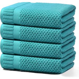100% Cotton Bath Towels for Bathroom,Highly Absorbent Bath Towels Set Quick Dry,Luxury Soft Towels for Hotel(4 Piece,Turquoise)