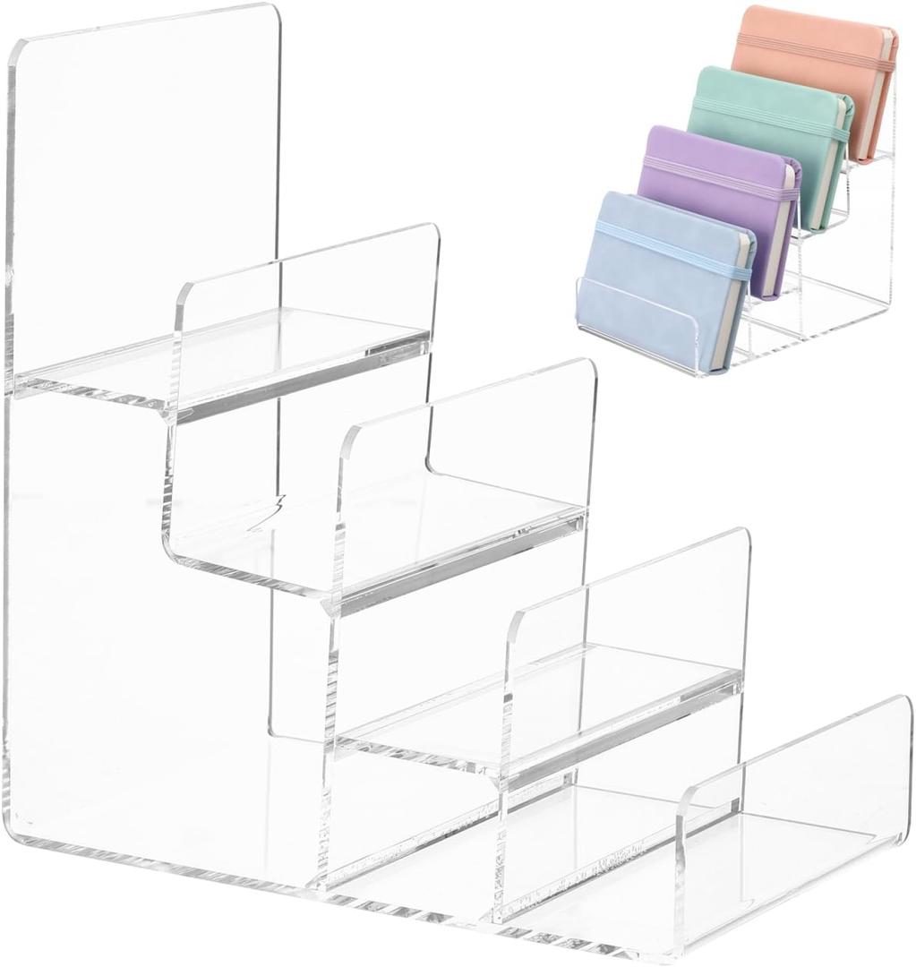 Cabilock 4-Tier Clear Acrylic Display Riser, Sturdy Tiered Organizer for Perfume Makeup Jewelry, Desktop/Retail Counter Display Stand for Home & Vendor