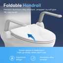 Toilet Safety Rail, Heavy Duty Foldable Toilet Handrail, Aluminum Alloy Support Up to 480LBS Perfect for Elderly Senior Handicap Pregnant