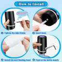 2 x Water Dispenser for 5 Gallon Bottle, Electric Water Pump for 5 Gallon Jug with Switch and USB Charging, Portable Automatic Water Jug Dispenser for Camping, Travel, Home, Kitchen, Office (Black)