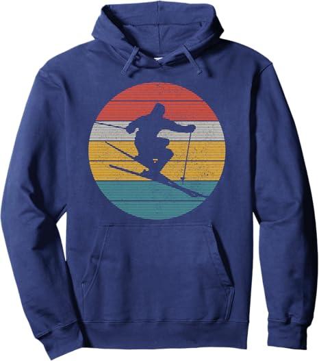 Vintage Ski Retro Skiing Freeski Skier Gift Pullover Hoodie Size S