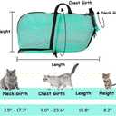 AWOOF Cat Grooming Bag Adjustable Cat Bathing Bag Anti Scratch Bite Polyester Soft Durable Mesh Cat Shower Bag for Cats