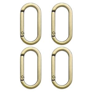 uxcell 4Pcs 1.4 Inch Oval Spring Ring Clips, Zinc Alloy Snap Hooks O Ring, Purse Hardware Replacement for Backpack Wallet Keys Bag Strap and Craft Projects, Bronze