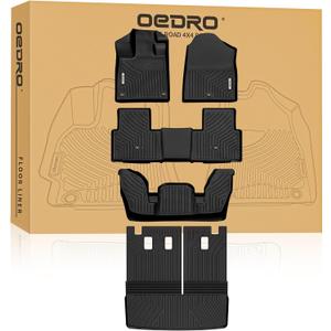 OEDRO Floor Mats & Trunk Mat with Backrest Mat Fit for Honda Pilot 2026 2025-2023,Custom Fit TPE All Weather Floor Liners, Back Seat Protector Accessories