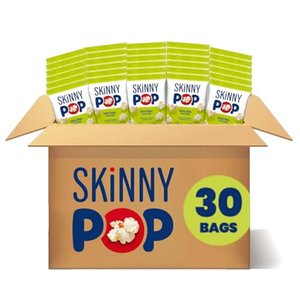 SkinnyPop Popcorn, Original, Whole Grain, Dairy-Free Snack, 0.65oz Bags (30ct), BB: 01/5/2026