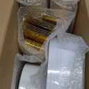 Supernal 400pcs Gold Plastic Plates for 50 Guests Heavy Duty Disposable Party Plates, 200 Gold Plastic Silverware, Linen Napkins, Clear Cups For Valentine's Day Mother's Day and Easter