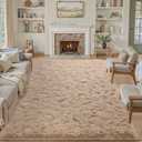 5x8 Living Room Rugs Fluffy Neutral Beige Area Rug,Modern Plush Non-Slip Soft Bedroom Shag Carpet for Book Room Office,Coffee Stain Resistant