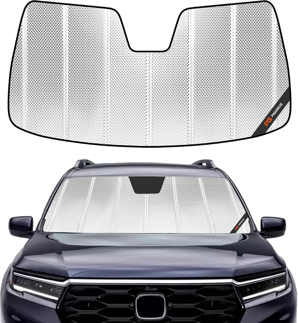 Pigenius Windshield Sun Shade for Honda Pilot 2023-2026, Custom Front Window Sunshade - BLAZBLOCK