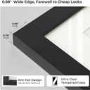 VHH 18x36 Picture Metal Frame with 14x32 Mat,Tempered Glass,Wide Edge, 18x36-1pc-Tempered Glass